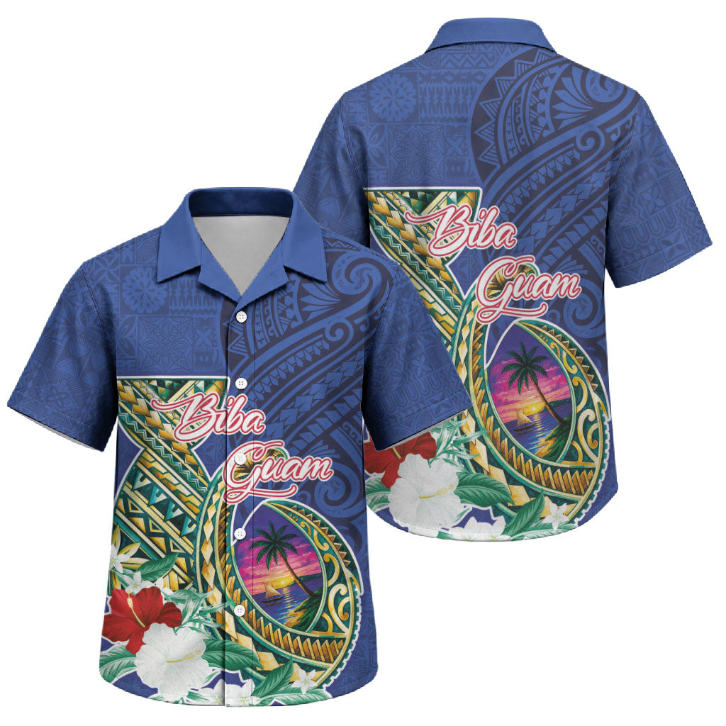 Guam Chamorro Family Matching Summer Maxi Dress and Hawaiian Shirt Tribal Latte Stone and Seal Artwork Polynesian Patterns