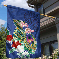 Guam Chamorro Garden Flag Tribal Latte Stone and Seal Artwork Polynesian Patterns