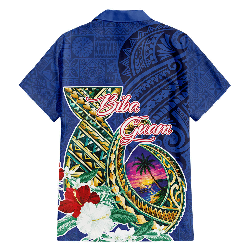 Guam Chamorro Hawaiian Shirt Tribal Latte Stone and Seal Artwork Polynesian Patterns