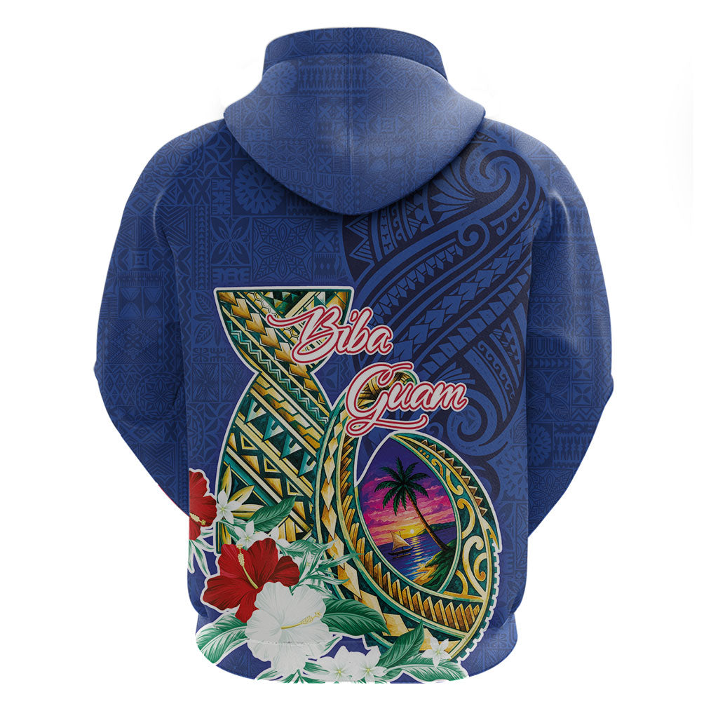 Guam Chamorro Hoodie Tribal Latte Stone and Seal Artwork Polynesian Patterns