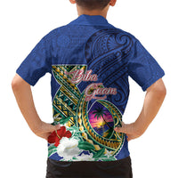 Guam Chamorro Kid Hawaiian Shirt Tribal Latte Stone and Seal Artwork Polynesian Patterns
