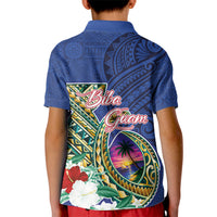 Guam Chamorro Kid Polo Shirt Tribal Latte Stone and Seal Artwork Polynesian Patterns