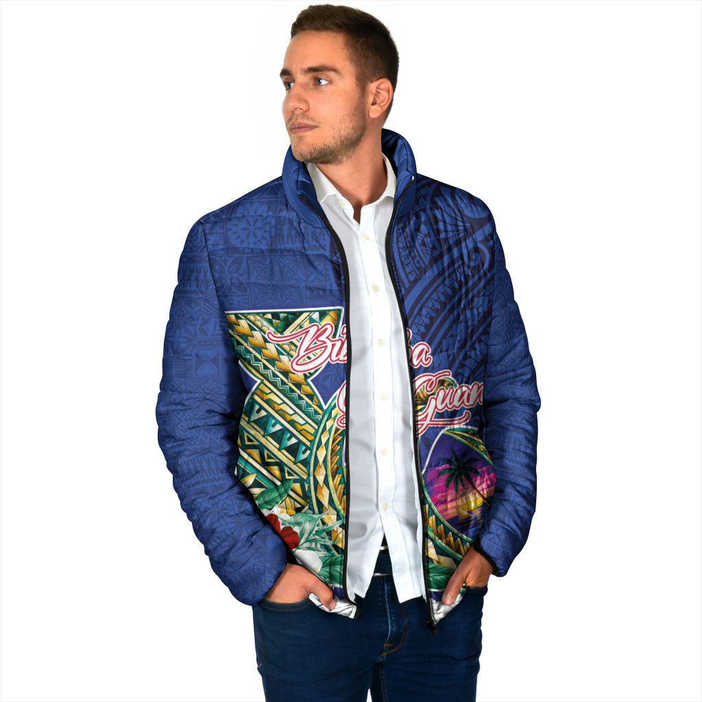 Guam Chamorro Padded Jacket Tribal Latte Stone and Seal Artwork Polynesian Patterns