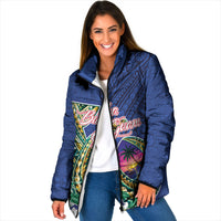 Guam Chamorro Padded Jacket Tribal Latte Stone and Seal Artwork Polynesian Patterns