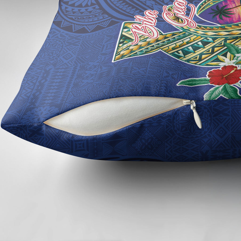Guam Chamorro Pillow Cover Tribal Latte Stone and Seal Artwork Polynesian Patterns