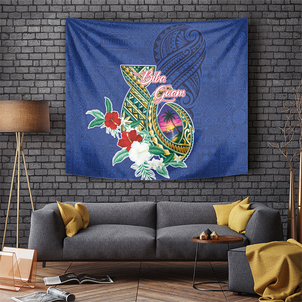 Guam Chamorro Tapestry Tribal Latte Stone and Seal Artwork Polynesian Patterns
