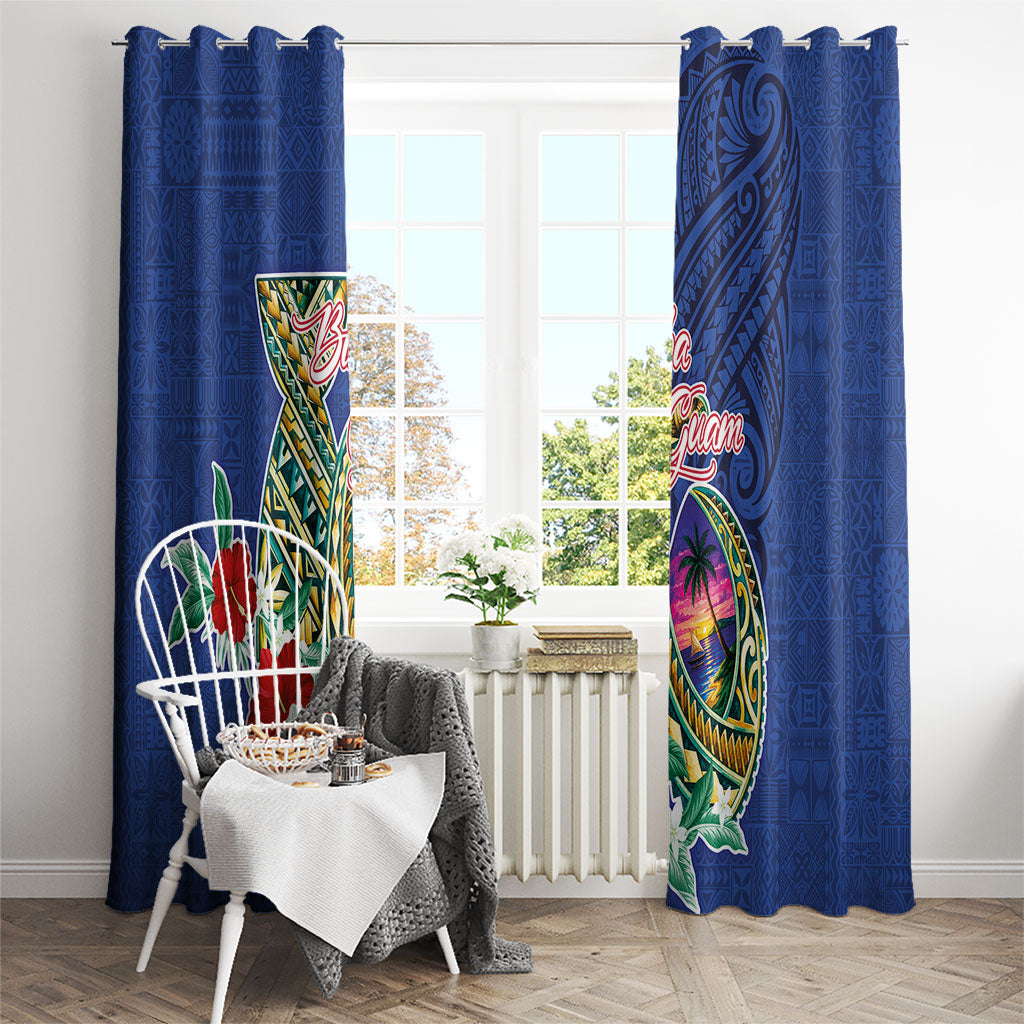 Guam Chamorro Window Curtain Tribal Latte Stone and Seal Artwork Polynesian Patterns