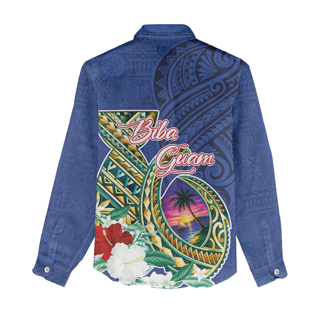 Guam Chamorro Women Casual Shirt Tribal Latte Stone and Seal Artwork Polynesian Patterns
