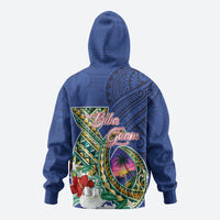 Guam Chamorro Zip Hoodie Tribal Latte Stone and Seal Artwork Polynesian Patterns