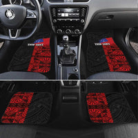 Personalised Samoa 685 Car Mats Siapo Pattern and Samoa Flag Design LT03 Set 4pcs Black - Polynesian Pride