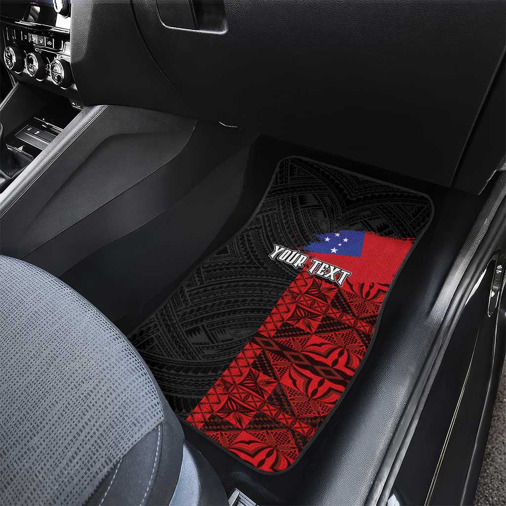 Personalised Samoa 685 Car Mats Siapo Pattern and Samoa Flag Design LT03 - Polynesian Pride