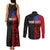 Personalised Samoa 685 Couples Matching Tank Maxi Dress and Long Sleeve Button Shirt Siapo Pattern and Samoa Flag Design