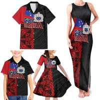 Personalised Samoa 685 Family Matching Tank Maxi Dress and Hawaiian Shirt Siapo Pattern and Samoa Flag Design