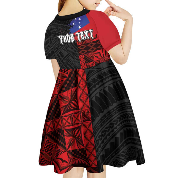 Personalised Samoa 685 Kid Short Sleeve Dress Siapo Pattern and Samoa ...