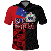 Personalised Samoa 685 Polo Shirt Siapo Pattern and Samoa Flag Design
