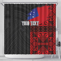 Personalised Samoa 685 Shower Curtain Siapo Pattern and Samoa Flag Design LT03 - Polynesian Pride