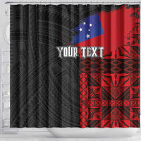 Personalised Samoa 685 Shower Curtain Siapo Pattern and Samoa Flag Design LT03 - Polynesian Pride