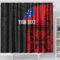 Personalised Samoa 685 Shower Curtain Siapo Pattern and Samoa Flag Design LT03 - Polynesian Pride