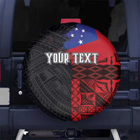 Personalised Samoa 685 Spare Tire Cover Siapo Pattern and Samoa Flag Design LT03 - Polynesian Pride