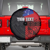 Personalised Samoa 685 Spare Tire Cover Siapo Pattern and Samoa Flag Design LT03 - Polynesian Pride