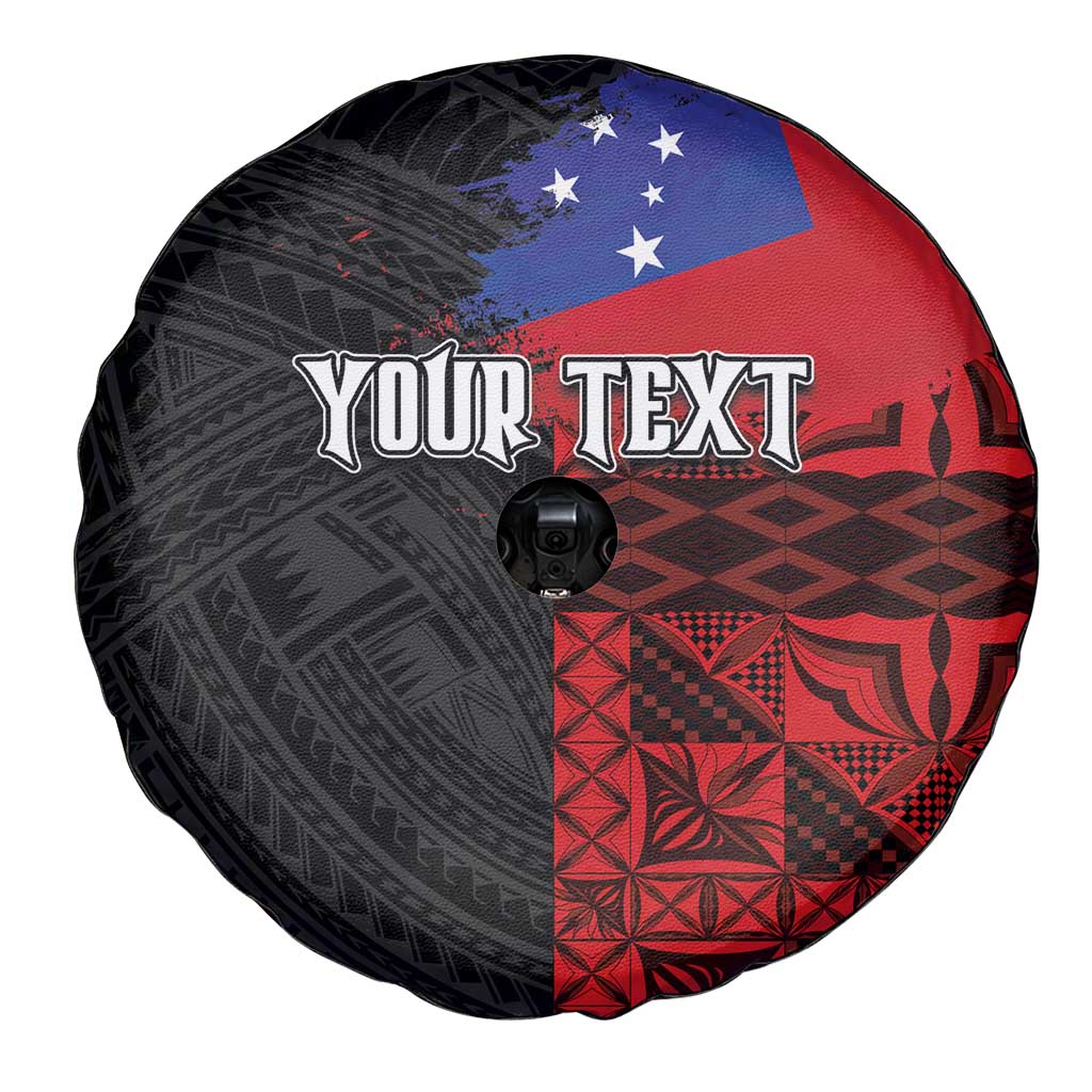 Personalised Samoa 685 Spare Tire Cover Siapo Pattern and Samoa Flag Design LT03 - Polynesian Pride