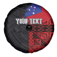 Personalised Samoa 685 Spare Tire Cover Siapo Pattern and Samoa Flag Design LT03 - Polynesian Pride