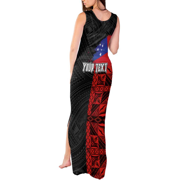 Personalised Samoa 685 Tank Maxi Dress Siapo Pattern and Samoa Flag ...
