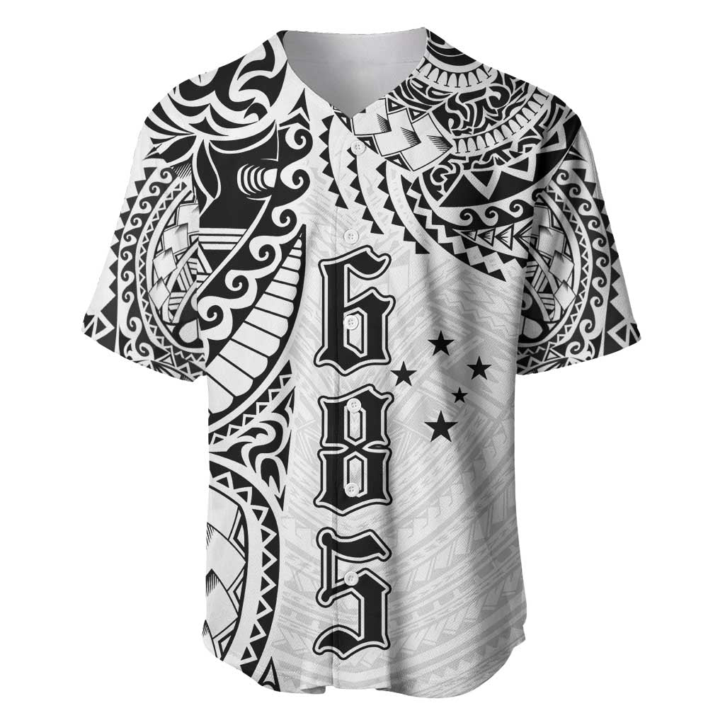 Samoa 685 Art Traditional Tattoo Pattern Baseball Jersey White Color LT03 White - Polynesian Pride