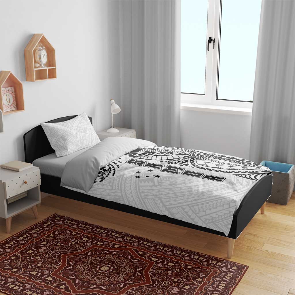 Samoa 685 Art Traditional Tattoo Pattern Bedding Set White Color