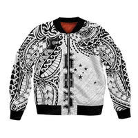 Samoa 685 Art Traditional Tattoo Pattern Bomber Jacket White Color LT03 Unisex White - Polynesian Pride