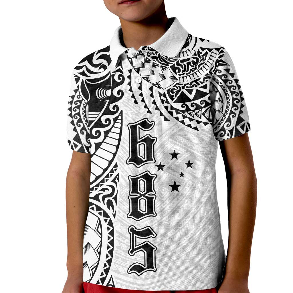 Samoa 685 Art Traditional Tattoo Pattern Kid Polo Shirt White Color