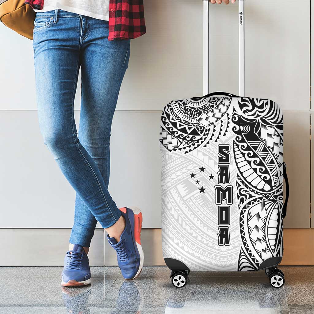 Samoa 685 Art Traditional Tattoo Pattern Luggage Cover White Color