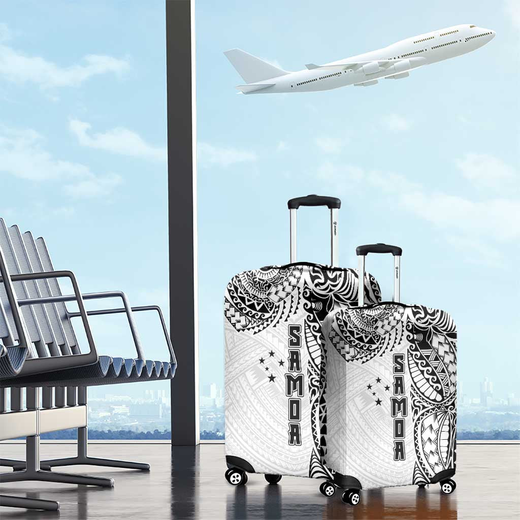 Samoa 685 Art Traditional Tattoo Pattern Luggage Cover White Color
