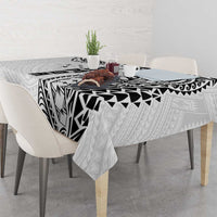 Samoa 685 Art Traditional Tattoo Pattern Tablecloth White Color