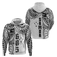 Samoa 685 Art Traditional Tattoo Pattern Zip Hoodie White Color