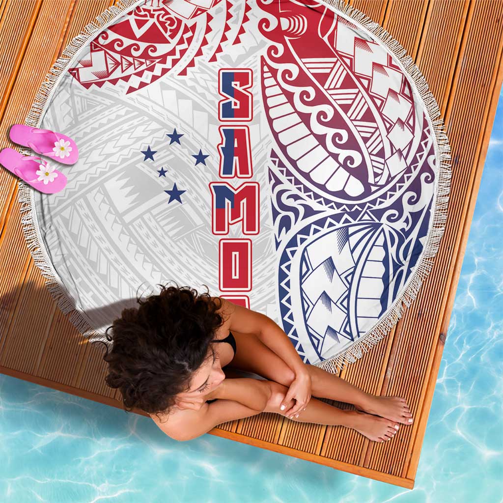 Samoa 685 Art Traditional Tattoo Pattern Beach Blanket Gradient Color
