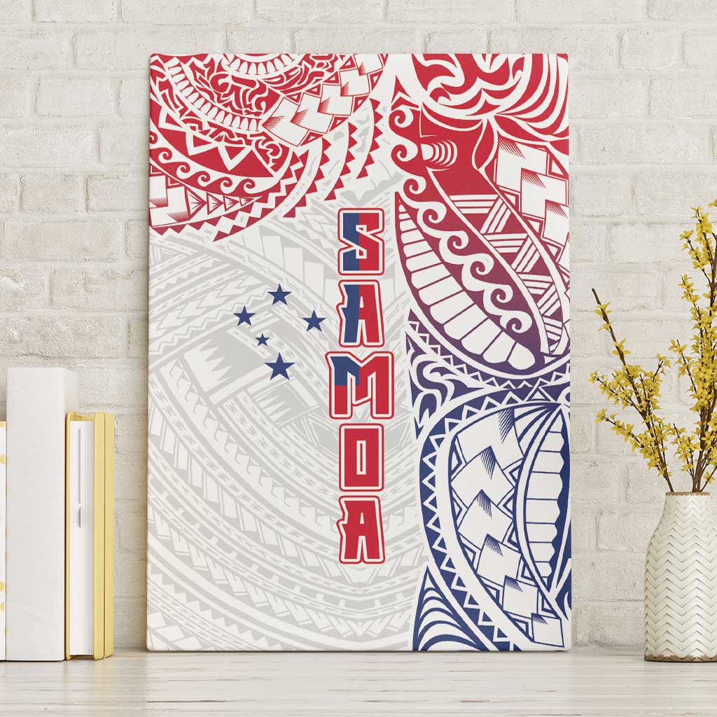 Samoa 685 Art Traditional Tattoo Pattern Canvas Wall Art Gradient Color LT03 Without Frame White - Polynesian Pride