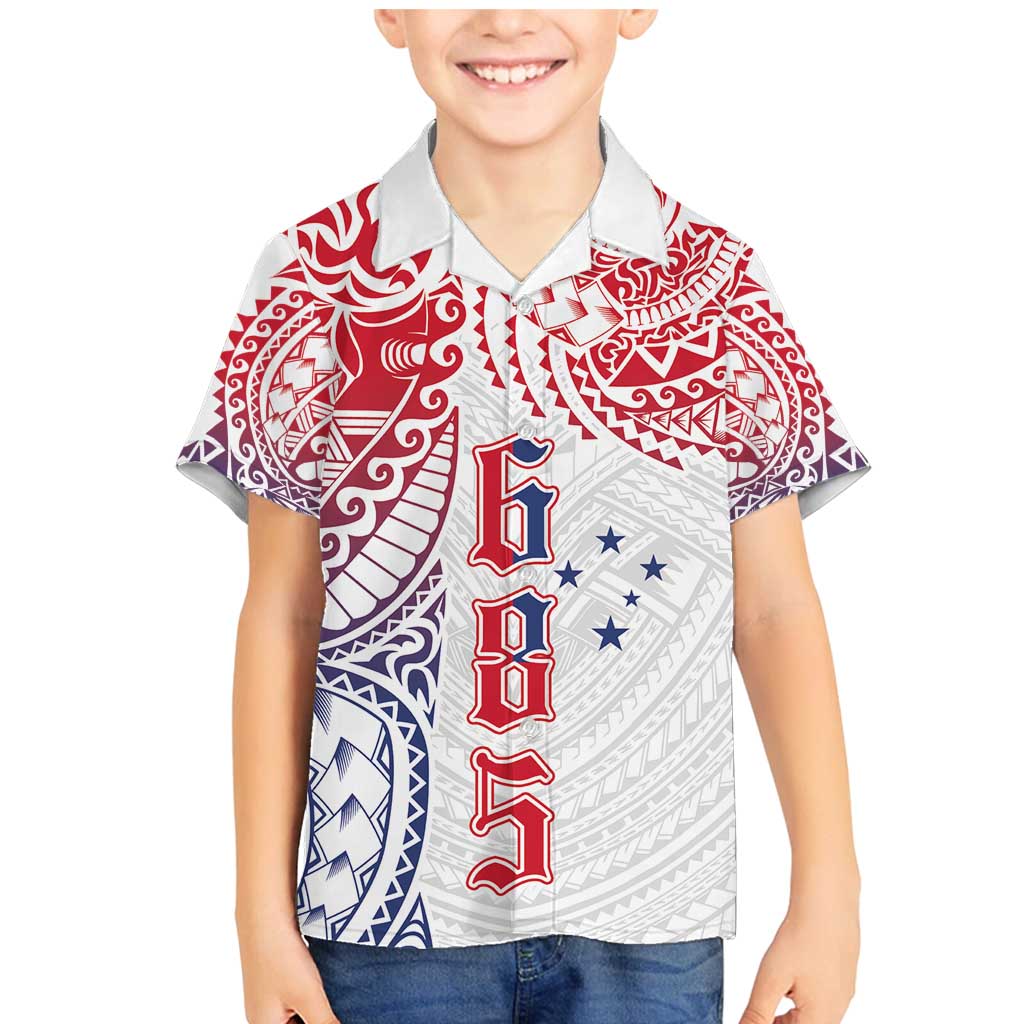 Samoa 685 Art Traditional Tattoo Pattern Family Matching Mermaid Dress and Hawaiian Shirt Gradient Color