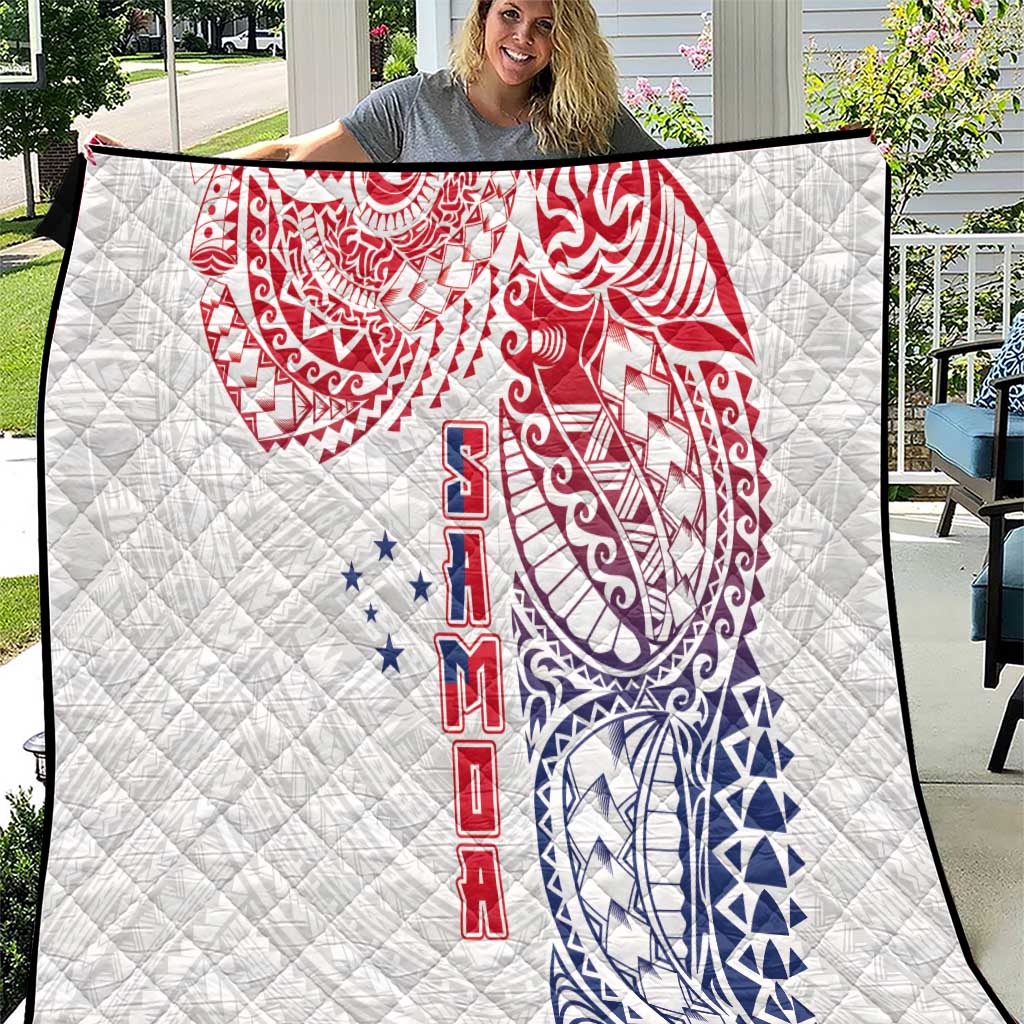 Samoa 685 Art Traditional Tattoo Pattern Quilt Gradient Color LT03 White - Polynesian Pride