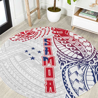Samoa 685 Art Traditional Tattoo Pattern Round Carpet Gradient Color LT03 White - Polynesian Pride