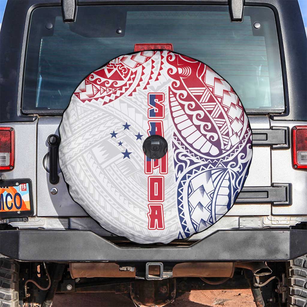 Samoa 685 Art Traditional Tattoo Pattern Spare Tire Cover Gradient Color LT03 White - Polynesian Pride