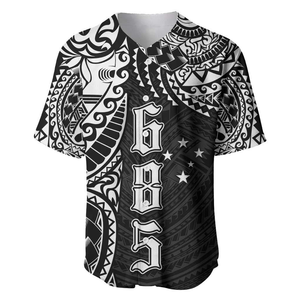Samoa 685 Art Traditional Tattoo Pattern Baseball Jersey Black Color LT03 Black - Polynesian Pride