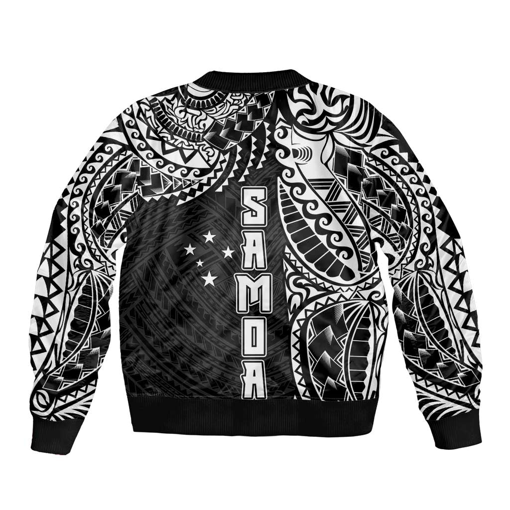 Samoa 685 Art Traditional Tattoo Pattern Bomber Jacket Black Color LT03 - Polynesian Pride