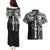 Samoa 685 Art Traditional Tattoo Pattern Couples Matching Puletasi and Hawaiian Shirt Black Color