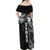 Samoa 685 Art Traditional Tattoo Pattern Family Matching Off Shoulder Maxi Dress and Hawaiian Shirt Black Color