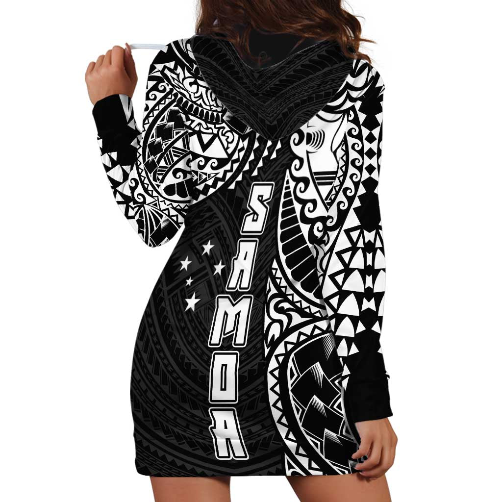 Samoa 685 Art Traditional Tattoo Pattern Hoodie Dress Black Color LT03 - Polynesian Pride