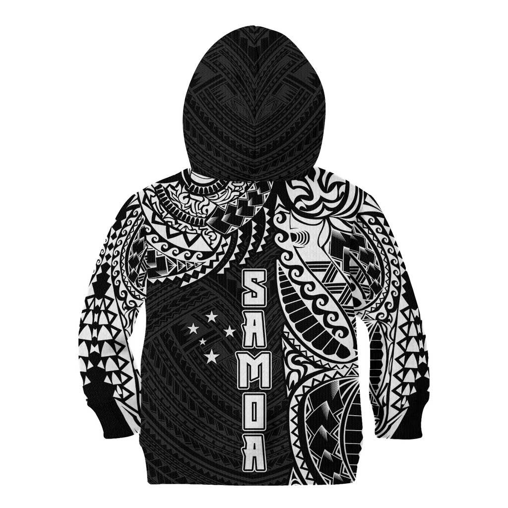 Samoa 685 Art Traditional Tattoo Pattern Kid Hoodie Black Color