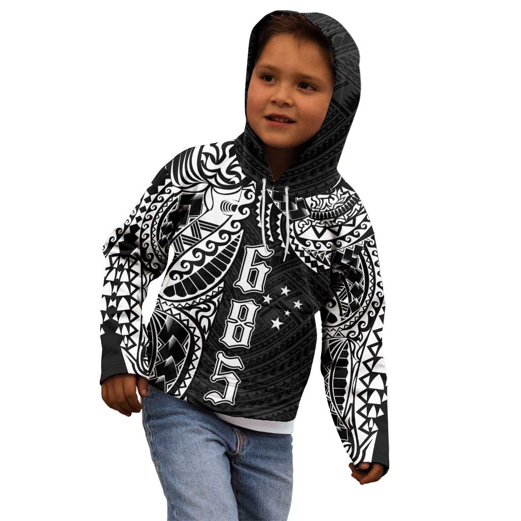 Samoa 685 Art Traditional Tattoo Pattern Kid Hoodie Black Color