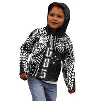 Samoa 685 Art Traditional Tattoo Pattern Kid Hoodie Black Color