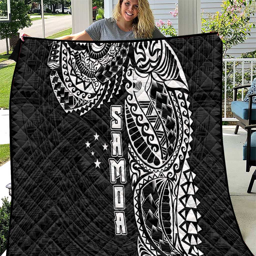 Samoa 685 Art Traditional Tattoo Pattern Quilt Black Color LT03 Black - Polynesian Pride